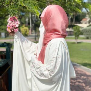 Embellished White Abaya